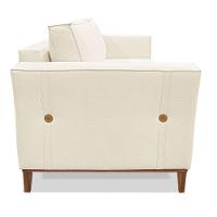 Kit Poltrona E Sofá 2 Lugares 1,70m Natural Pés Castanho - 16