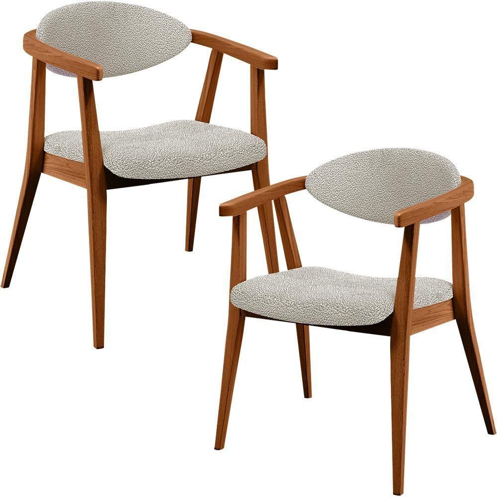 Kit 02 Poltronas E Recepção Cecília L02 Bouclê Creme - 1