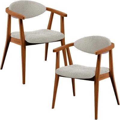 Kit 2 Poltronas Decorativas Cecília L02 Bouclê Creme Lyam Decor