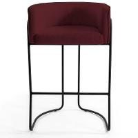 Kit 04 Banquetas Fixa Preto Veludo Marsala C-278 - 6