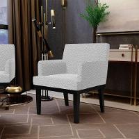 Kit 03 Poltronass Base Preto Beatriz W01 Bouclê Cinza - 9