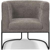 Kit 02 Poltronas Fixa Base Aço Preto Betina D02 Bouclê Bege - 2