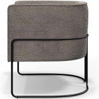 Kit 02 Poltronas Fixa Base Aço Preto Betina D02 Bouclê Bege - 3