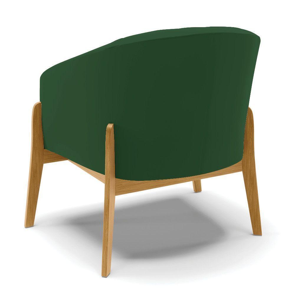 Kit 02 Poltronas Stella Veludo Base Madeira Castanho - D'rossi Cor Verde - 5