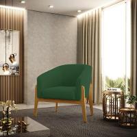 Kit 02 Poltronas Stella Veludo Base Madeira Castanho - D'rossi Cor Verde - 10