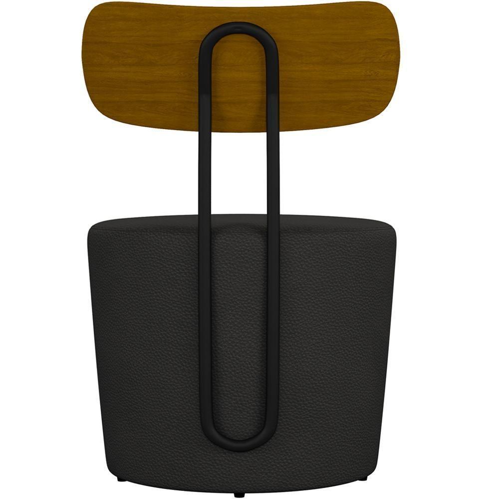 Kit 02 Poltronas Base Fixa Luara M03 Couríssimo Preto - 3