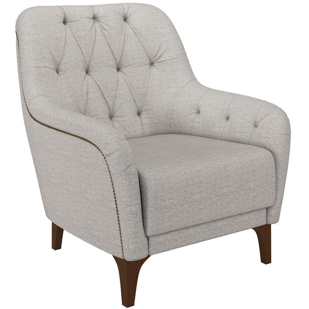 Poltrona Com Tachas Base Fixa Blenda M03 Cinza - 1