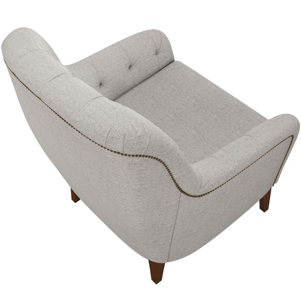 Poltrona Com Tachas Base Fixa Blenda M03 Cinza - 3