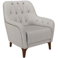 Poltrona Com Tachas Base Fixa Blenda M03 Cinza - 1