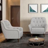 Poltrona Com Tachas Base Fixa Blenda M03 Cinza - 6