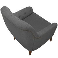 Kit 02 Poltronas Com Tachas Base Fixa Blenda M03 Chumbo - 2