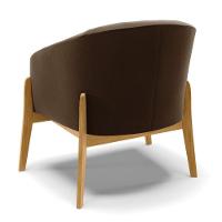 Kit 02 Poltronas Marrom Base Madeira Castanho - 5