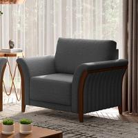 Kit 02 Poltronass Base Fixa Stefan M03 Linho Chumbo - 11