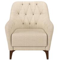 Kit 02 Poltronas Com Tachas Base Fixa Blenda M03 Linho Bege - 5