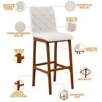 Kit 02 Banquetas Altas Cozinha Zoe B04 Bouclê Cru - 7