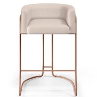 Kit 02 Banquetas Fixa Preto Veludo Bege C-309