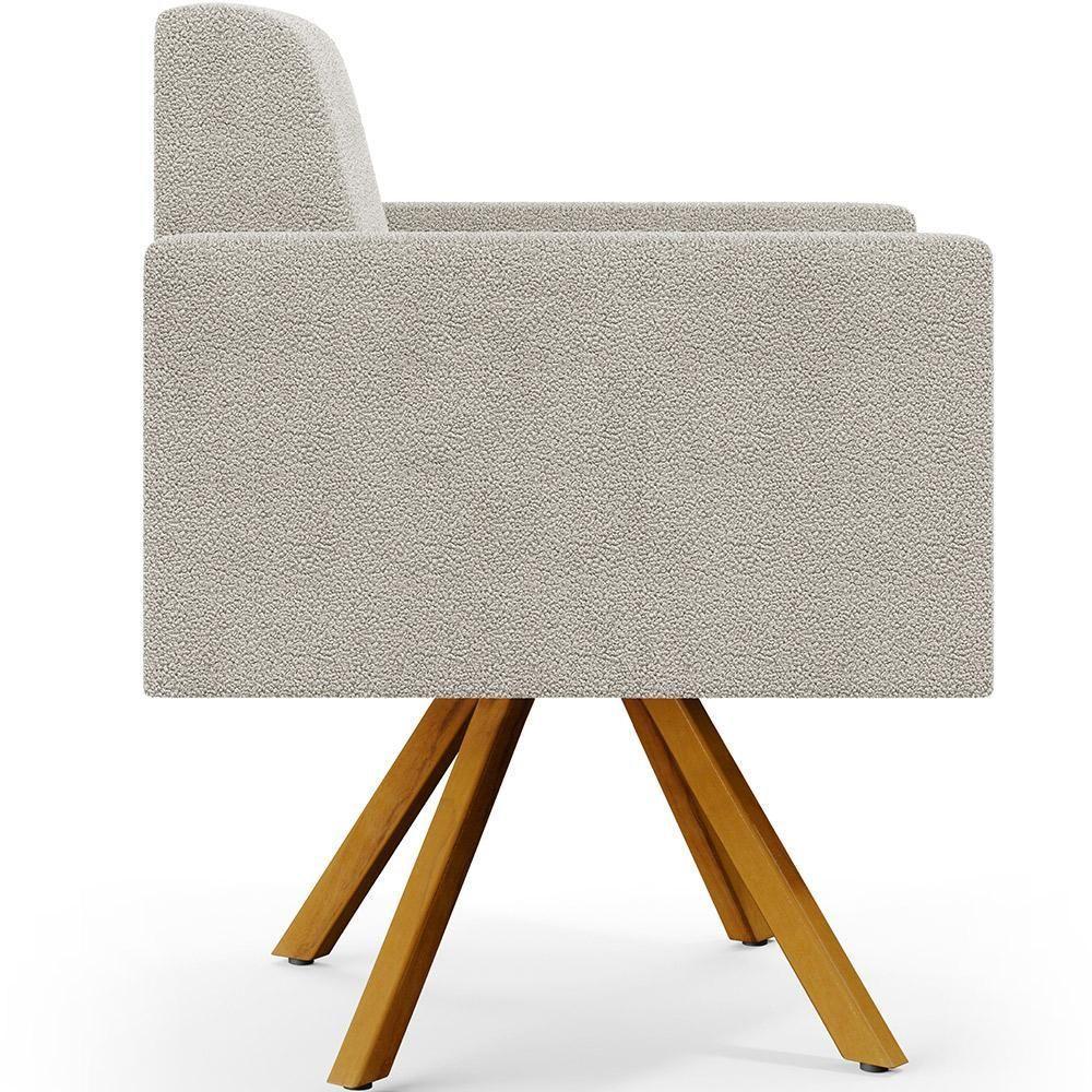 Kit 02 Poltronas Giratórias Helô L02 Bouclê Creme - 3
