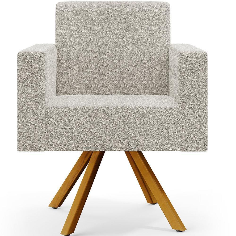 Kit 02 Poltronas Giratórias Helô L02 Bouclê Creme - 4