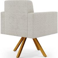 Kit 02 Poltronas Giratórias Helô L02 Bouclê Creme