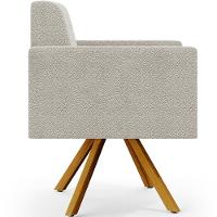 Kit 02 Poltronas Giratórias Helô L02 Bouclê Creme - 5