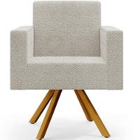 Kit 02 Poltronas Giratórias Helô L02 Bouclê Creme - 7