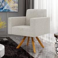 Kit 02 Poltronas Giratórias Helô L02 Bouclê Creme - 13