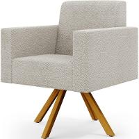 Kit 02 Poltronas Giratórias Helô L02 Bouclê Creme - 15