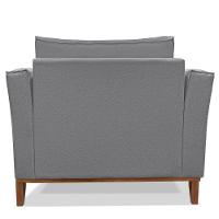 Kit 2 Poltronas Para Vega Linho Pés Castanho Grafite