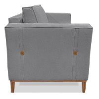 Kit 2 Poltronas Para Vega Linho Pés Castanho Grafite - 5