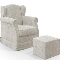 Poltrona De Amamentação Com Balanço E Puff Elisa P02 Creme - 1