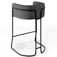 Banqueta Fixa Base De Aço Preto Betina D02 Cinza C-416 - 2