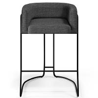 Banqueta Fixa Base De Aço Preto Betina D02 Cinza C-416 - 6