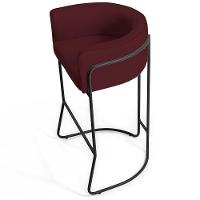 Kit 02 Banquetas Fixa Preto Veludo Marsala C-278 - 5