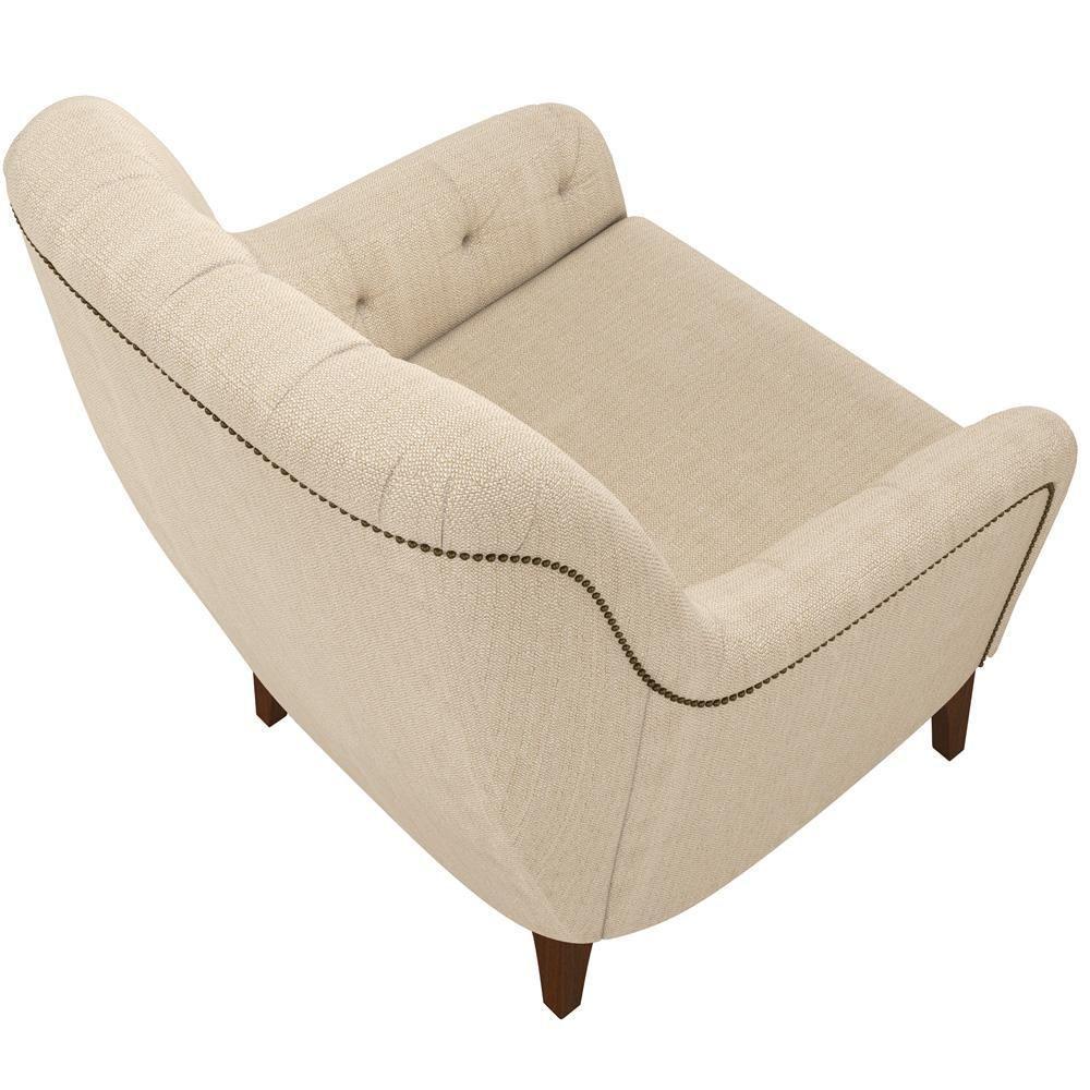 Poltrona Com Tachas Base Fixa Blenda M03 Bege - 2