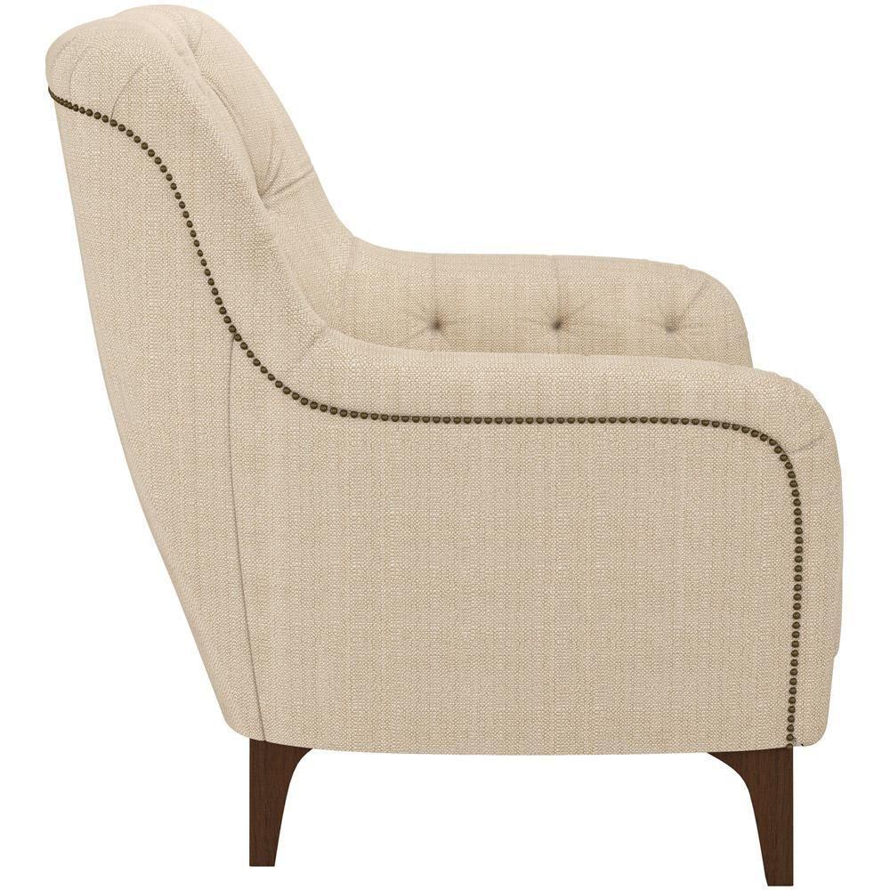 Poltrona Com Tachas Base Fixa Blenda M03 Bege - 4