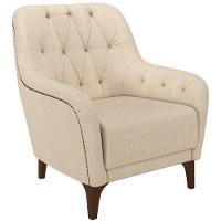 Poltrona Com Tachas Base Fixa Blenda M03 Bege - 1