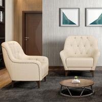 Poltrona Com Tachas Base Fixa Blenda M03 Bege - 16