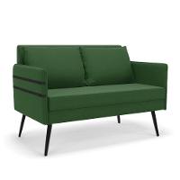 Namoradeira 02 Lugares Mari Suede Pés Palito De Ferro Verde - 1