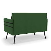 Namoradeira 02 Lugares Mari Suede Pés Palito De Ferro Verde