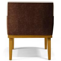 Kit 02 Poltronas Base Mel Linho Bege Couríssimo Marrom - 2