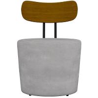 Kit 02 Poltronas Base Fixa Luara M03 Veludo Cinza - 3