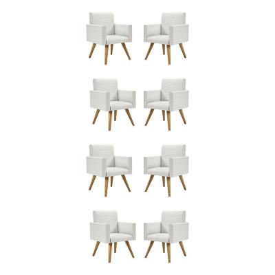 Kit 08 Poltronas Nina - Balaqui Linho Corlinho Bege