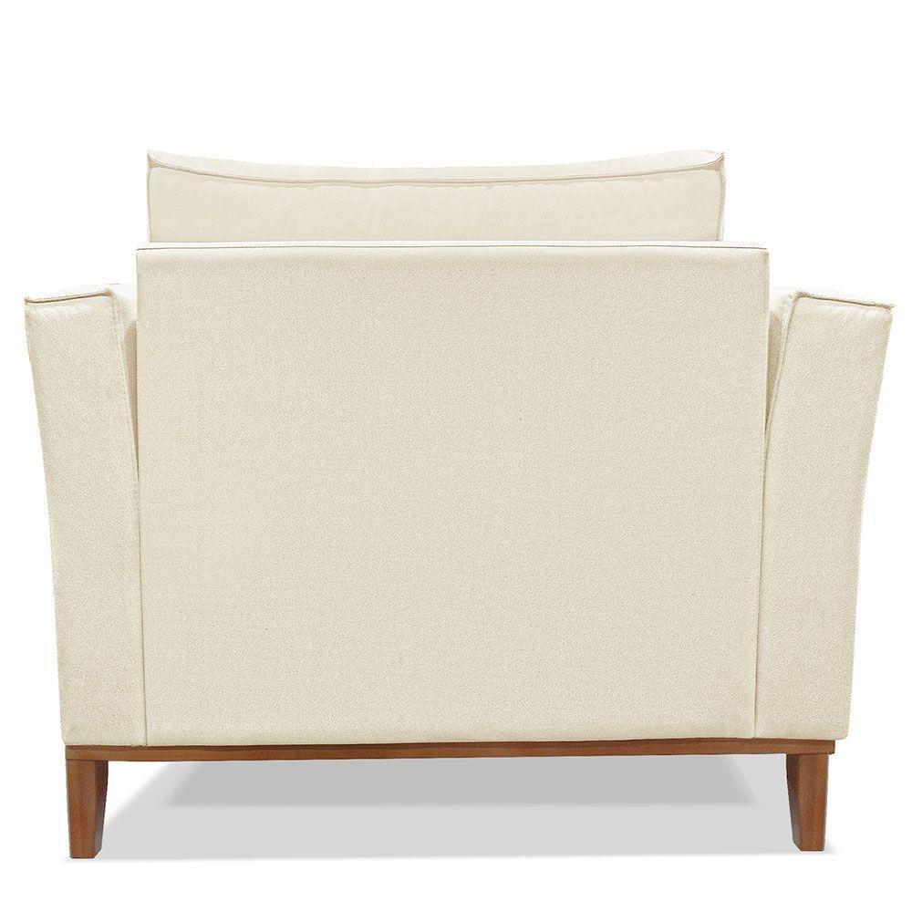 Kit 2 Poltronas Para Vega Linho Pés Castanho Natural - 4