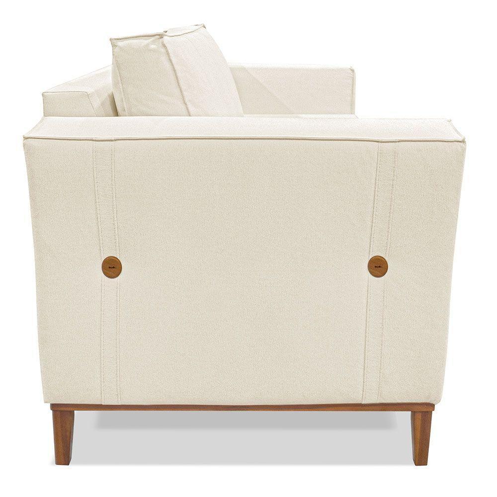 Kit 2 Poltronas Para Vega Linho Pés Castanho Natural - 5