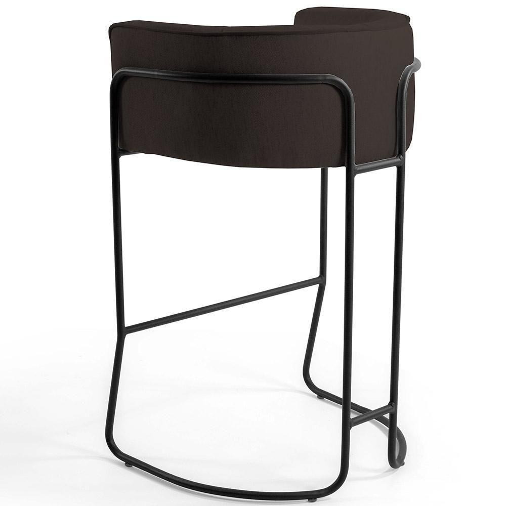 Kit 02 Banquetas Fixa Preto Corano Marrom C-34 - 6