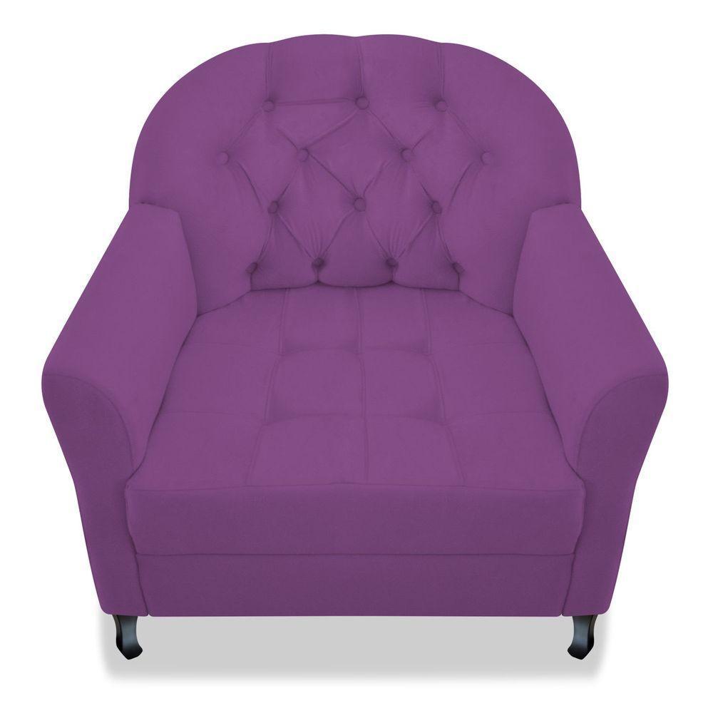 Poltrona Julia A02 Suede - Adj Decor Cor Roxo - 2