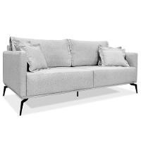 Kit 2 Poltronas E Sofá 2 Lugares 1,80m Cinza Pés Metálicos - 8