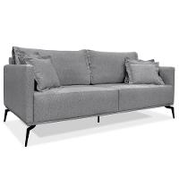 Kit 2 Poltronas E Sofá 2 Lugares 1,80m Grafite Pés Metálicos - 15