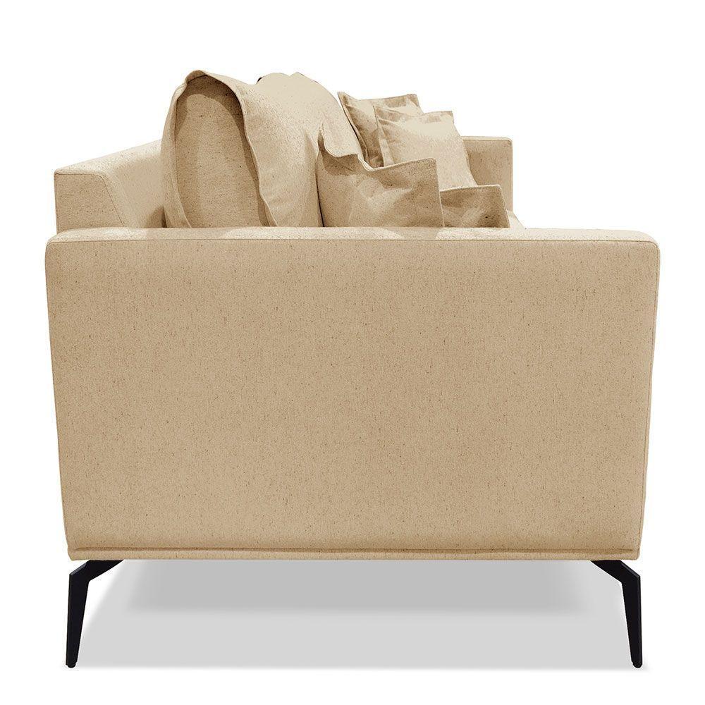 Kit 2 Poltronas E Sofá 2 Lugares 1,60m Dourado Pés Metálicos - 7