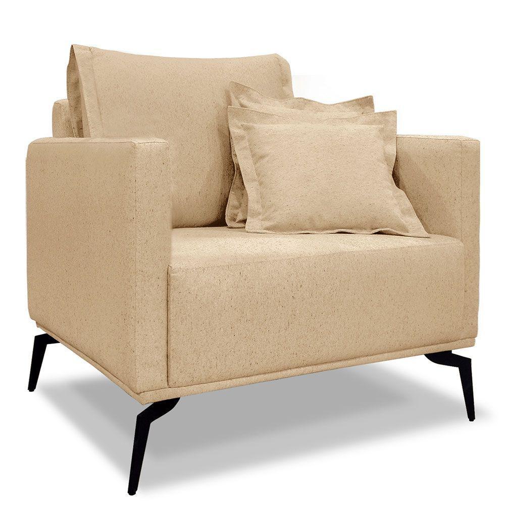 Kit 2 Poltronas E Sofá 2 Lugares 1,60m Dourado Pés Metálicos - 10